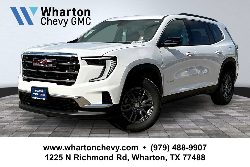 2026 GMC Acadia Elevation in Summit White — front three-quarter view