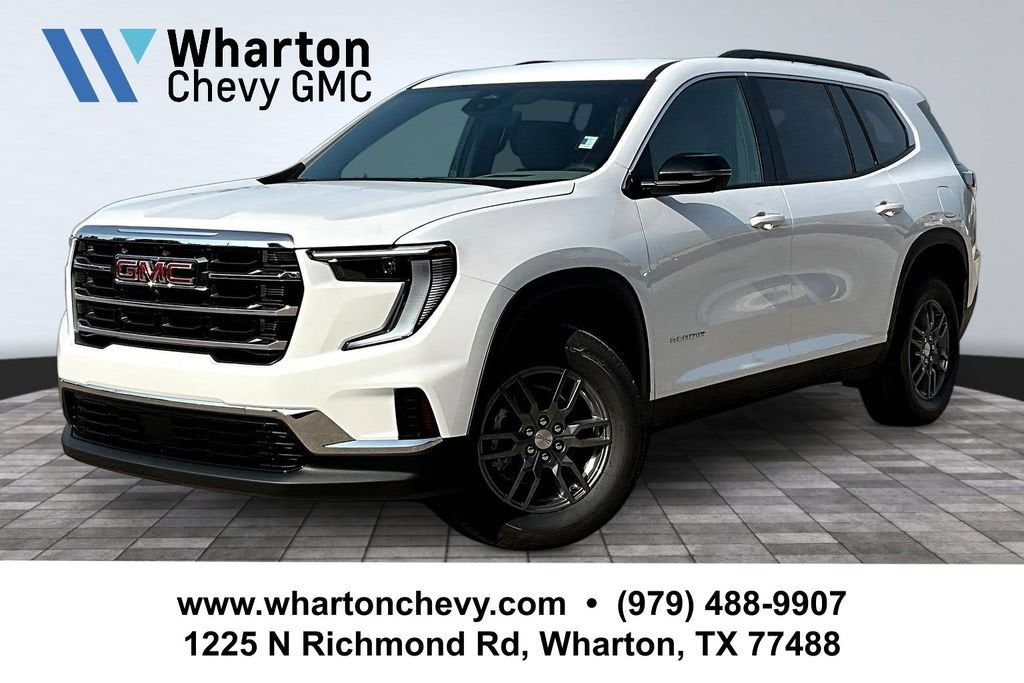 2026 GMC Acadia Elevation in Summit White — front three-quarter view