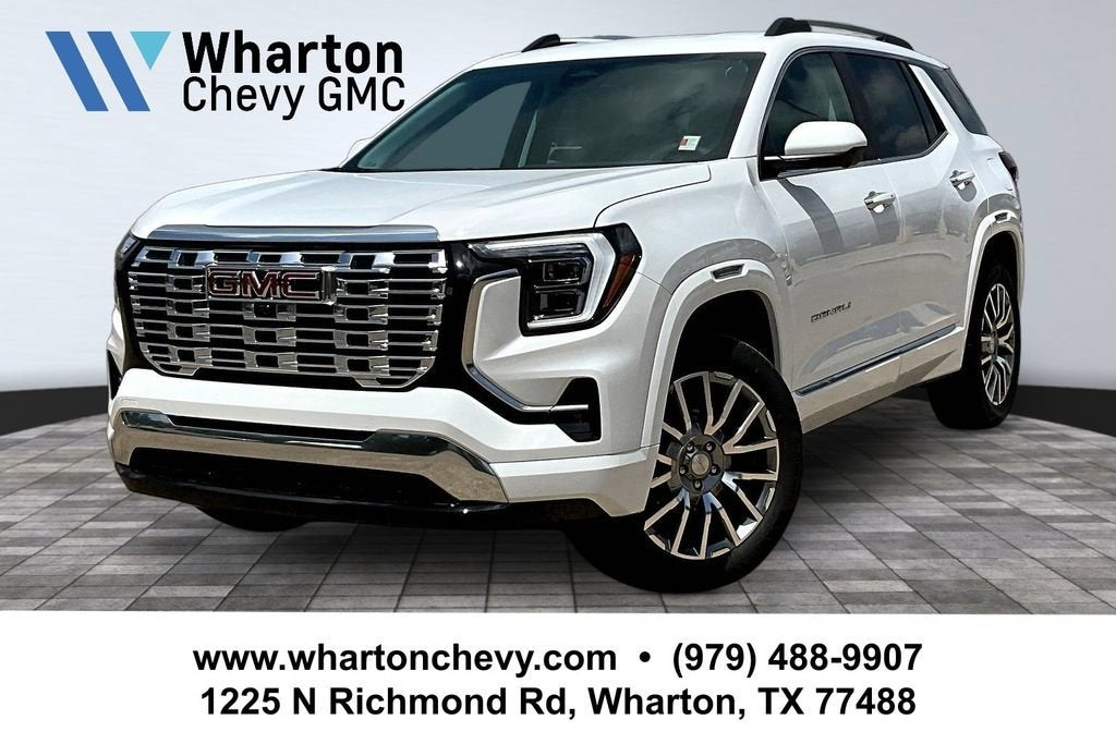 2027 GMC Terrain AWD Denali in Summit White — front three-quarter view