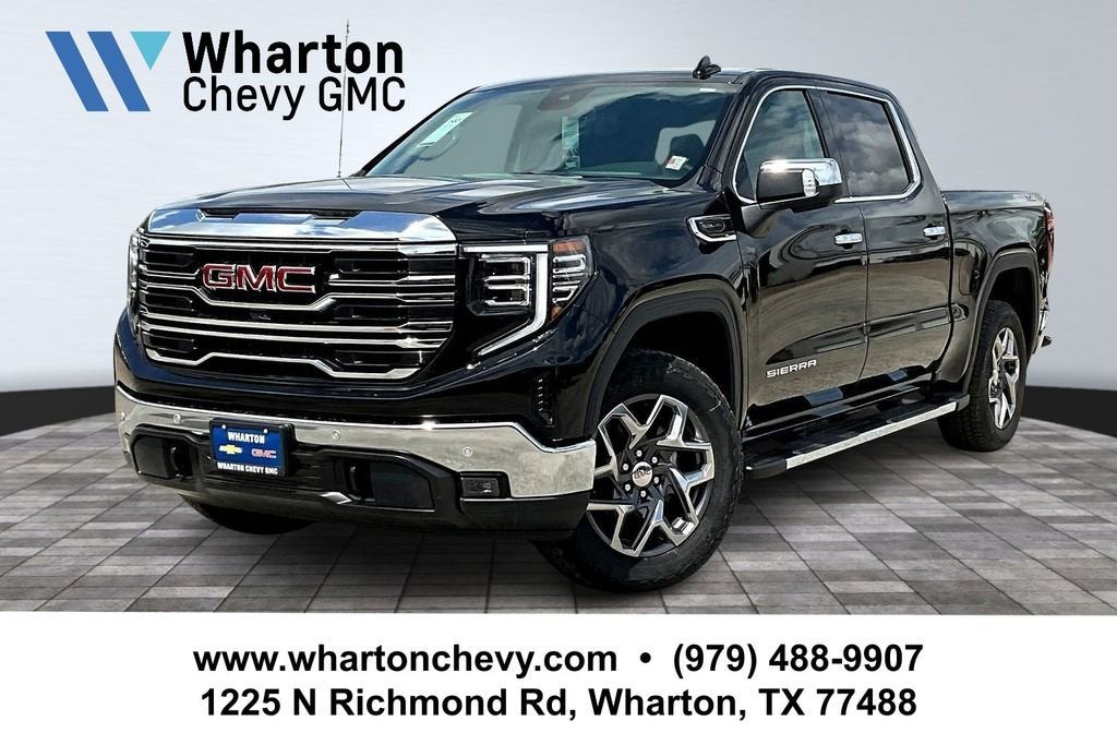 2026 GMC Sierra 1500 SLT in Onyx Black — front three-quarter view