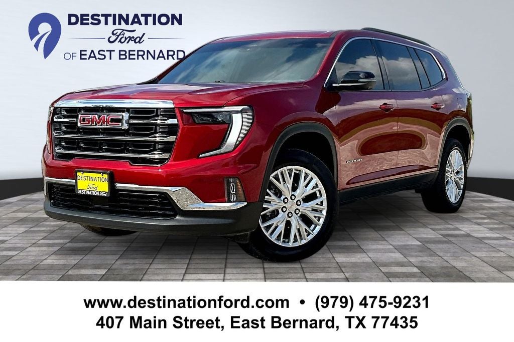 2024 GMC Acadia Elevation in Volcanic Red Tintcoat — front three-quarter view